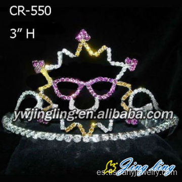 3" venta por mayor púrpura personalizado Navidad tiaras coronas